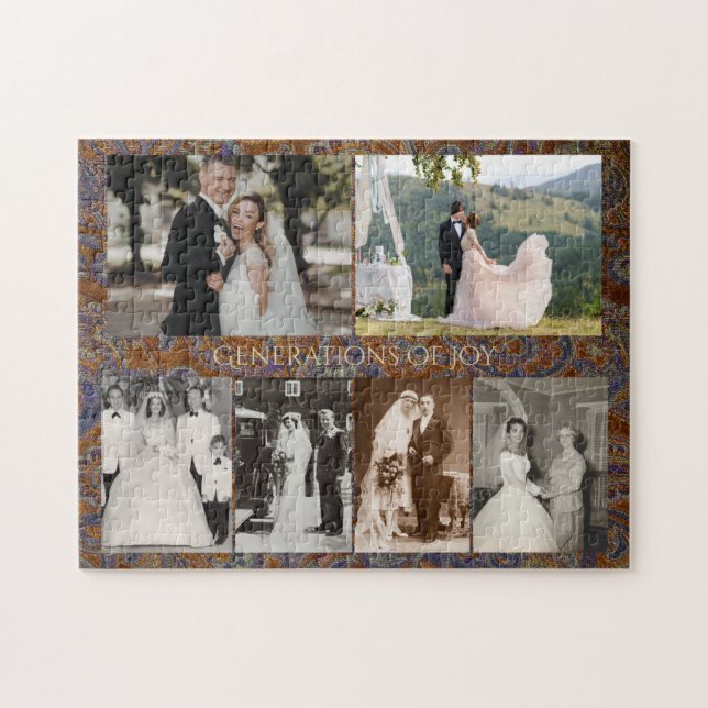 Personalized Wedding Photos Generations of Joy Jigsaw Puzzle (Horizontal)
