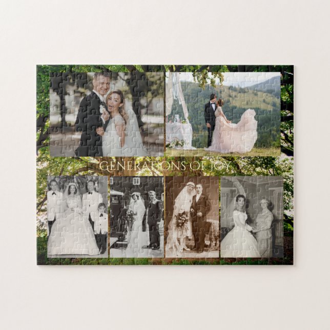 Personalized Wedding Photos Generations of Joy Jigsaw Puzzle (Horizontal)