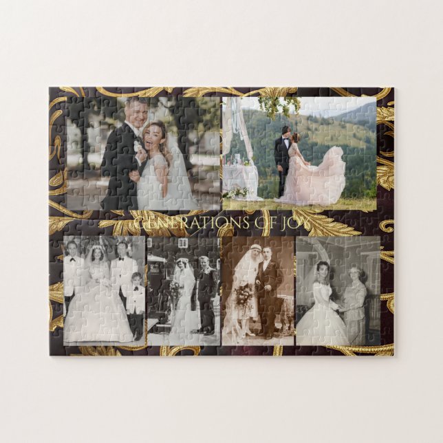 Personalized Wedding Photos Generations of Joy Jigsaw Puzzle (Horizontal)