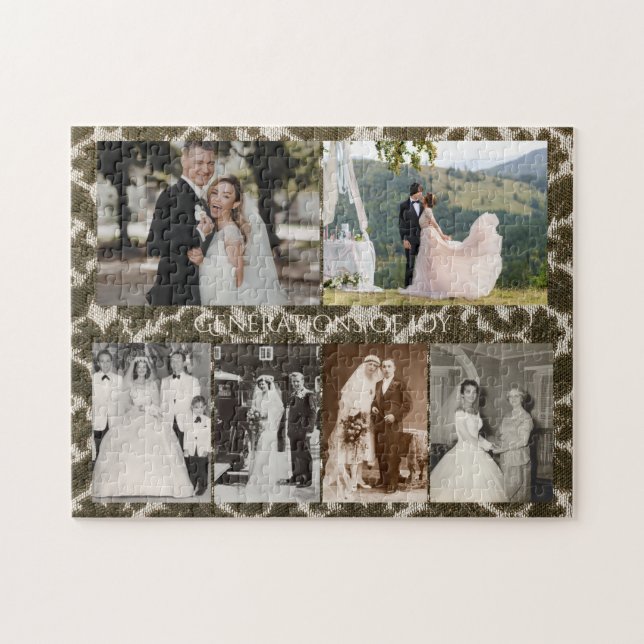 Personalized Wedding Photos Generations of Joy Jigsaw Puzzle (Horizontal)