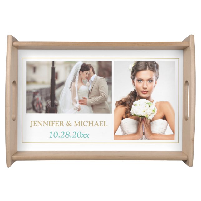 Personalized Wedding Photos Keepsake Serving Tray (Front)