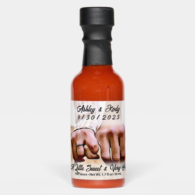 Personalized Wedding Pictures and Date Hot Sauces (Front)