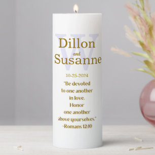 Personalized Wedding Pillar Candle
