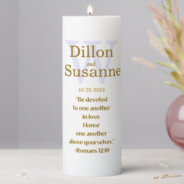 Personalized Wedding Pillar Candle (In Situ)