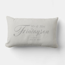 Personalized Wedding Pillow Gray
