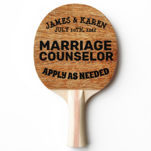 PERSONALIZED WEDDING PING PONG PADDLES, COUNSELOR PADDLE