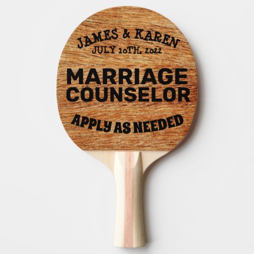 PERSONALIZED WEDDING PING PONG PADDLES COUNSELOR PING PONG PADDLE