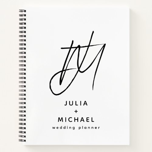 Personalized Wedding Planner Checklist White Notebook