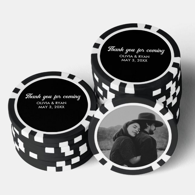 Personalized Wedding Poker Chip Favor Thank You (Stack)