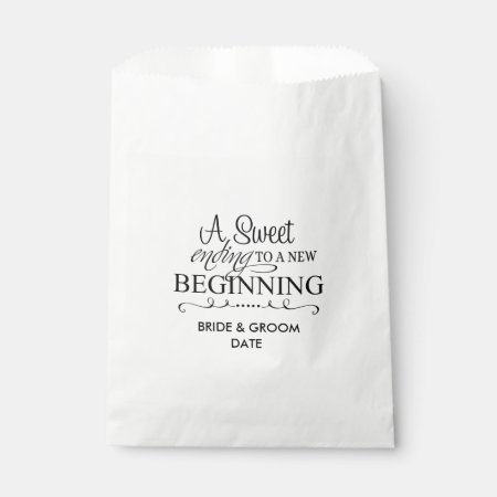 Personalized Wedding Popcorn Or Candy Bar Buffet Favor Bag