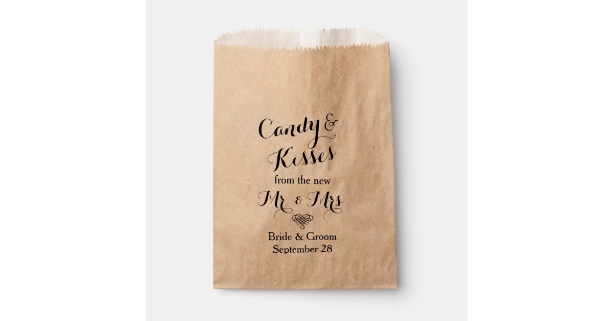 Personalized Wedding Popcorn or Candy Bar Buffet Favor Bag ...