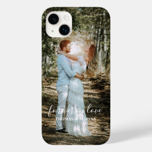 Personalized Wedding Portrait Modern Calligraphy Case-Mate iPhone 14 Plus Case