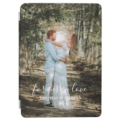 Personalized Wedding Portrait Modern Calligraphy iPad Air Cover