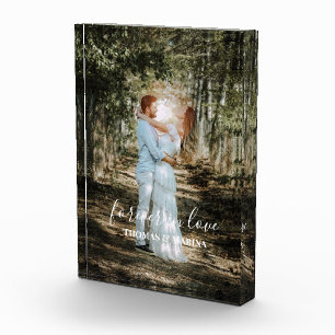 Personalized Wedding Portrait Modern Calligraphy Photo Block