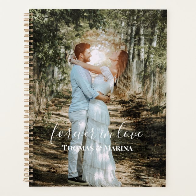 Personalized Wedding Portrait Modern Calligraphy Planner (Front)