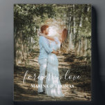Personalized Wedding Portrait Modern Calligraphy Plaque<br><div class="desc">The design has modern calligraphy texts which can be customized to your preference. Replace the picture in the center with your own wedding photo. It will make a lovely custom made wedding favor gifts for your guests or for your own keepsake.</div>