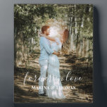 Personalized Wedding Portrait Modern Calligraphy Plaque<br><div class="desc">The design has modern calligraphy texts which can be customized to your preference. Replace the picture in the center with your own wedding photo. It will make a lovely custom made wedding favor gifts for your guests or for your own keepsake.</div>