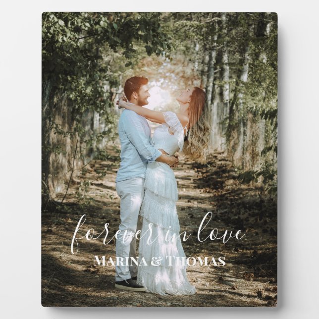 Personalized Wedding Portrait Modern Calligraphy Plaque (Front)