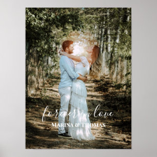 Personalized Wedding Portrait Modern Calligraphy Poster