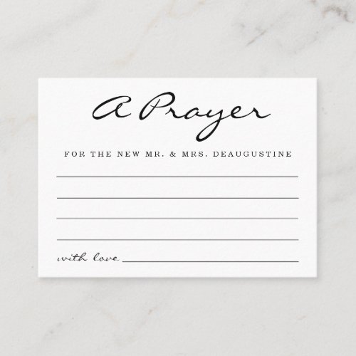 Personalized Wedding Prayer Card _ Simple