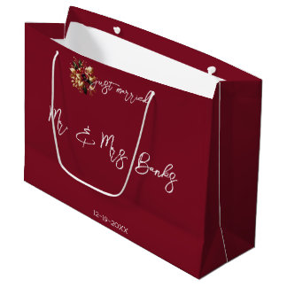 Personalized Wedding Present Wrap | Bride & Groom  Large Gift Bag