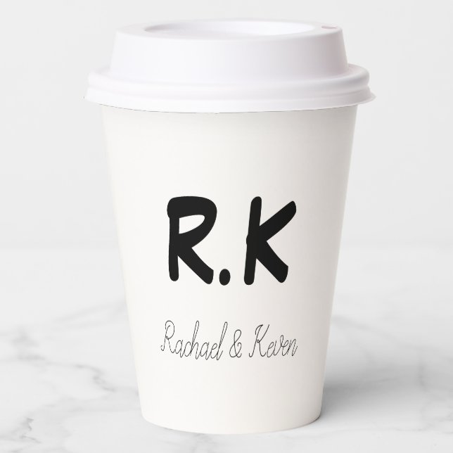 Personalized Wedding Reception  Paper Cups (Front)