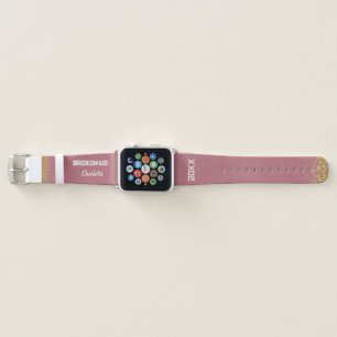 Personalized Wedding Rose Gold Pink Bridesmaid Apple Watch Band