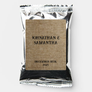Personalized wedding rustic burlap nature pattern coffee drink mix