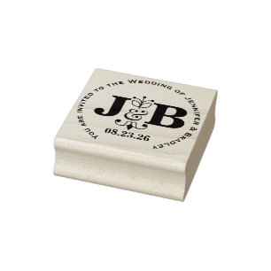 Personalized Wedding Save the Date Rubber Stamp