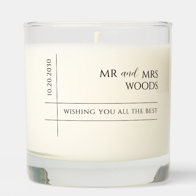 Personalized Wedding Scented Jar Candle (Front)