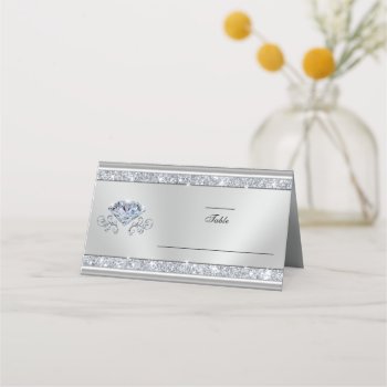 Personalized  Wedding Seating Cards  Diamond Place Card by LittleLindaPinda at Zazzle