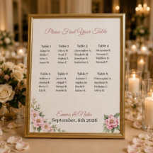 Personalized Wedding Seating Chart Sign