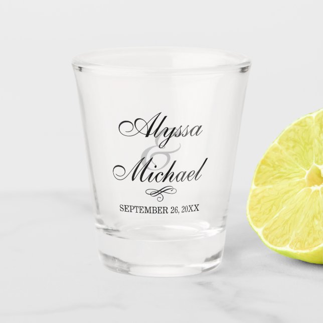Personalized Wedding Shot Glass | Wedding Favors (Front)