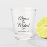 Personalized Wedding Shot Glass | Wedding Favors at Zazzle