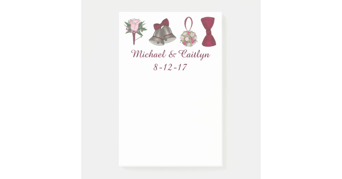 Personalized Wedding Shower Favor Post It Notes Zazzle