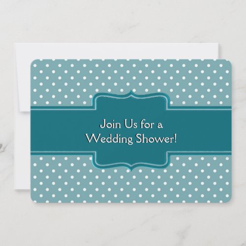 Personalized Wedding Shower Teal Polka Dots Invites