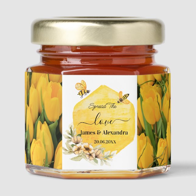 Personalized Wedding Spread the Love Honey Jar Favors (Front)