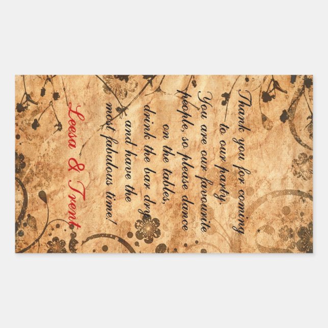 Personalized wedding sticker (Front)