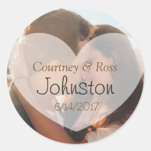 Personalized Wedding Sticker with Couple's Photo