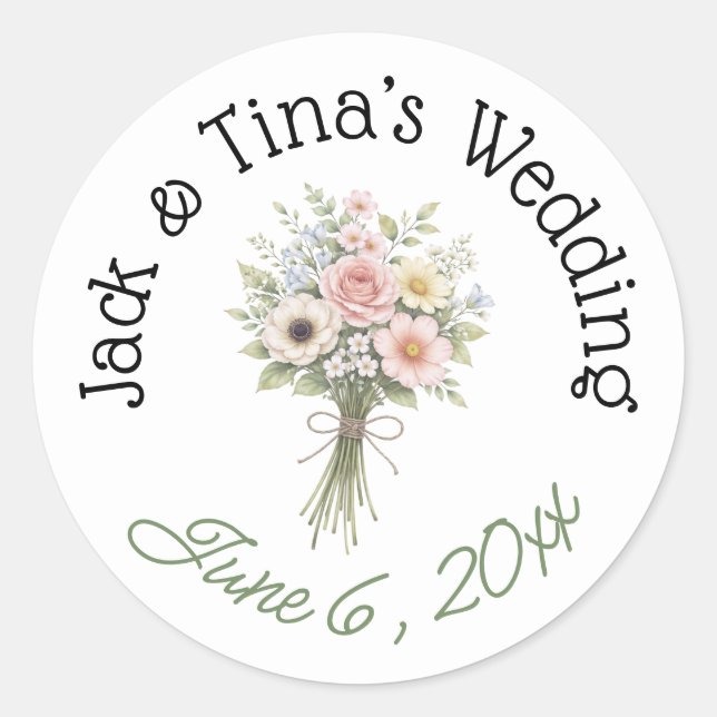 Personalized wedding stickers  (Front)
