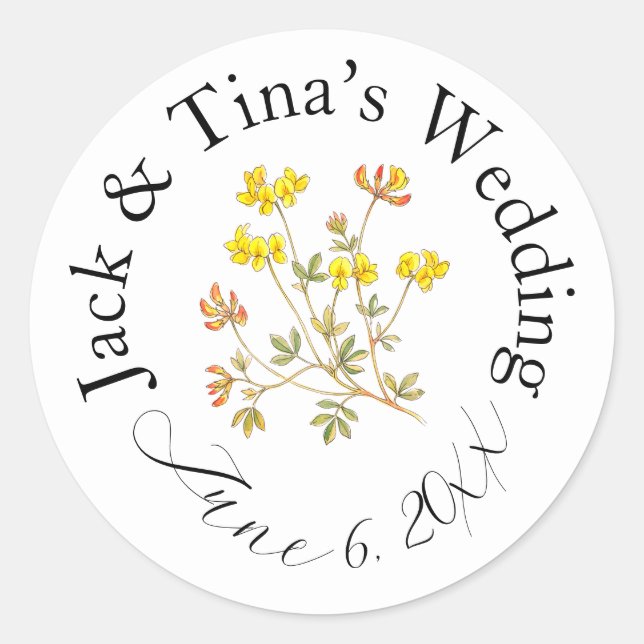 Personalized wedding stickers  (Front)