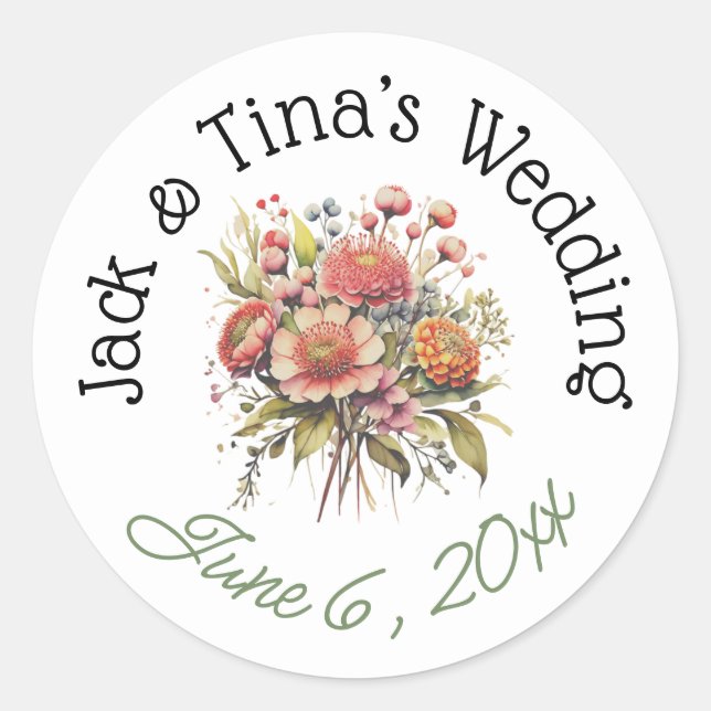 Personalized wedding stickers  (Front)