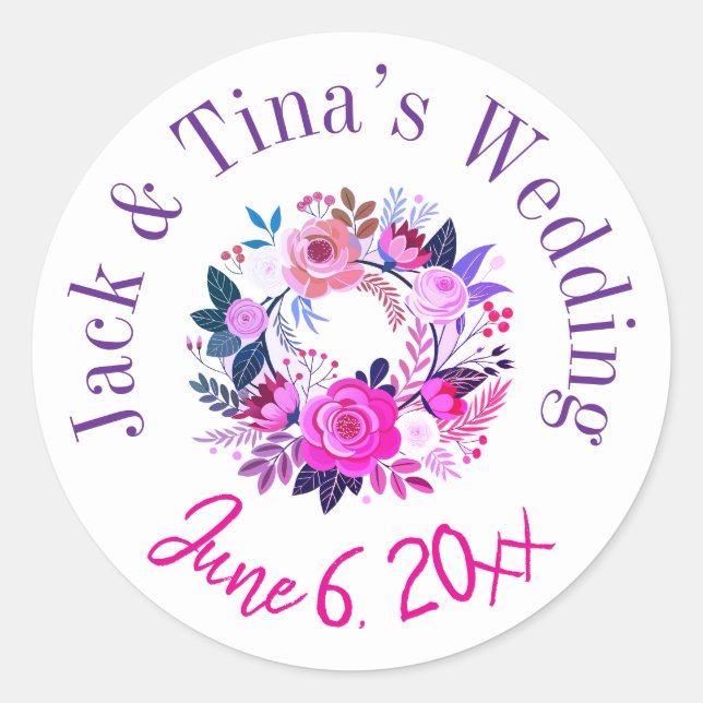 Personalized wedding stickers  (Front)