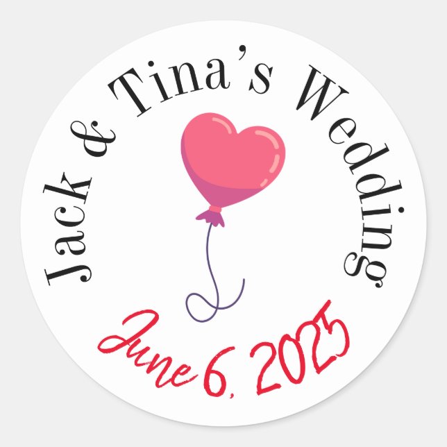 Personalized wedding stickers  (Front)