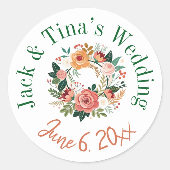Personalized wedding stickers  (Front)