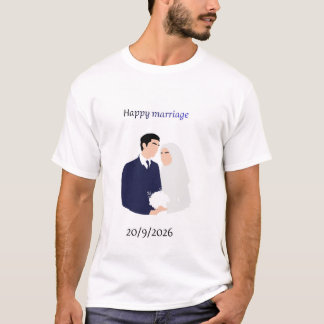 Personalized Wedding T-Shirt Front and Back - Cust