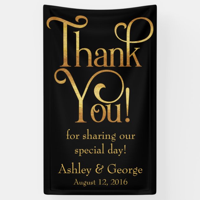 Personalized Wedding Thank You Banner (Vertical)