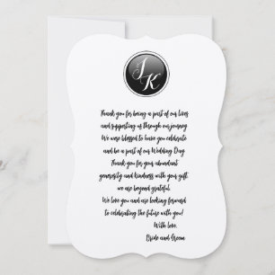 Personalized Wedding Thank You Card