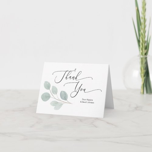 Personalized wedding thank you card
