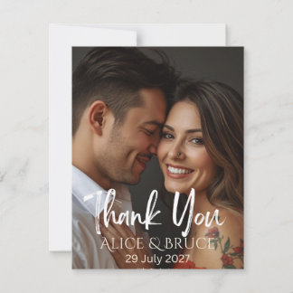 Personalized Wedding Thank You Card with Photo 
